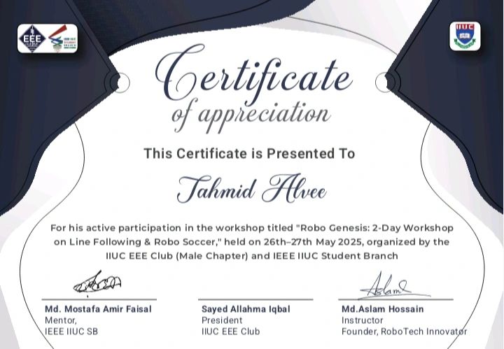 Robo Genesis Certificate